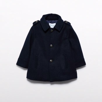 Children's Dark Blue Fabric Boys Coat Abel and Lula