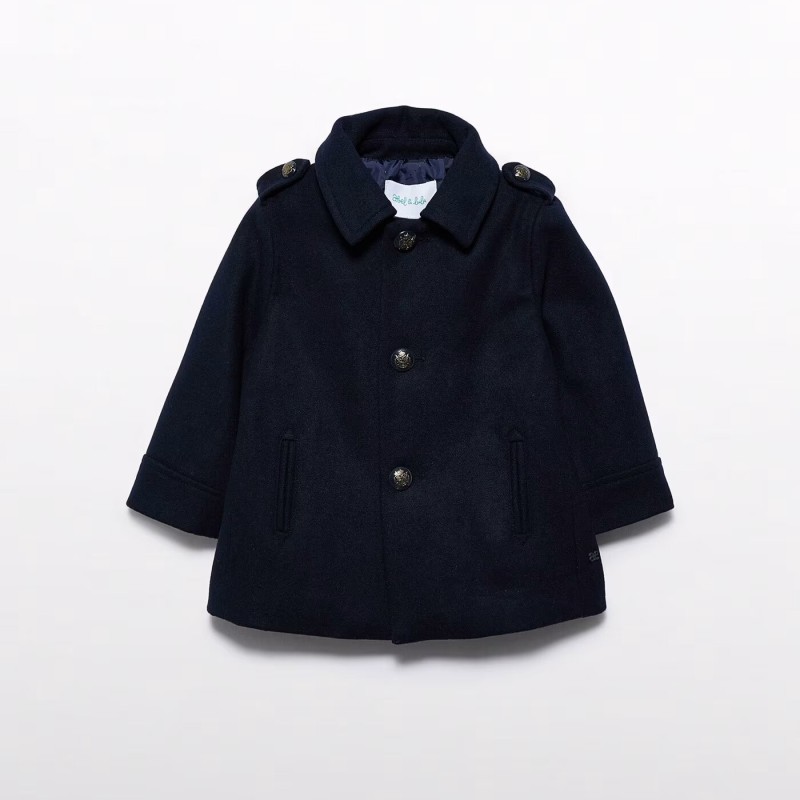 Children's Dark Blue Fabric Boys Coat Abel and Lula