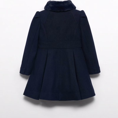 Παιδικό Σκούρο Μπλε Υφασμάτινο Παλτό Με Γούνινο Γιακά Abel and Lula