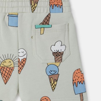 Stella McCartney Βρεφικό Σορτς με Πολύχρωμα Παγωτά Ανοιχτό Πράσινο