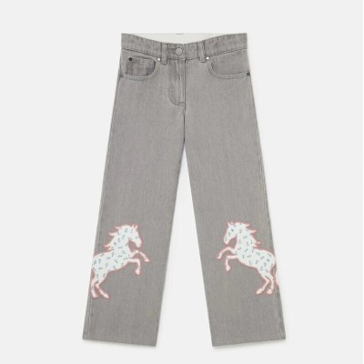 Kids Grey Horse Applique Denim Jean Stella Mc Cartney Kids Grey Horse Applique Denim Jean Stella Mc Cartney