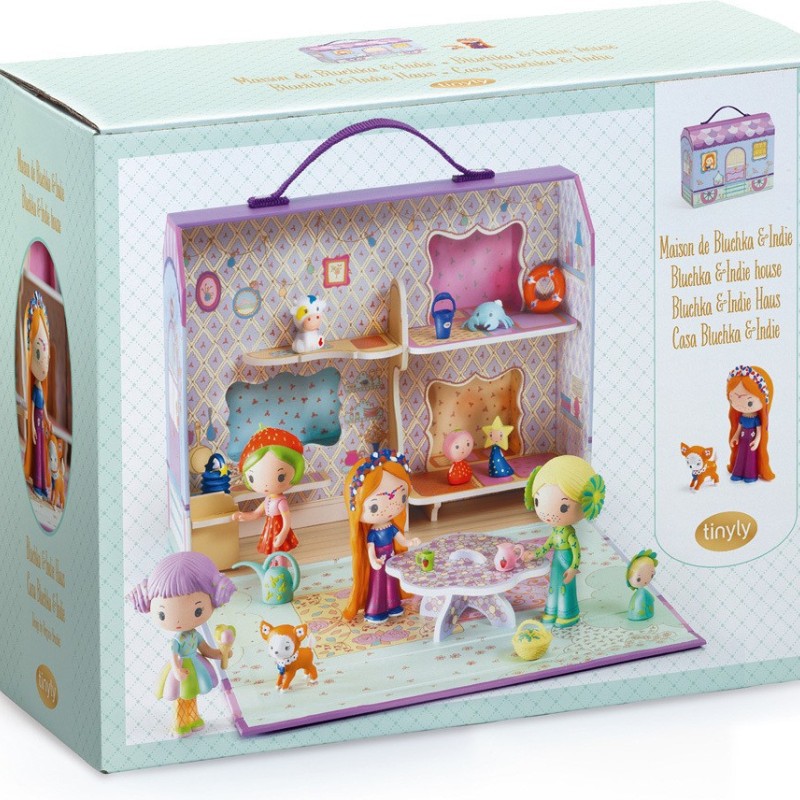 CHILDREN'S WOODEN TINYLY DOLLHOUSE IN A CARAVAN SUITCASE DJECO CHILDREN'S WOODEN TINYLY DOLLHOUSE IN A CARAVAN SUITCASE DJECO