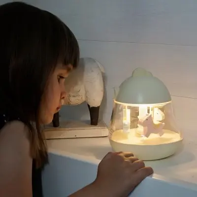 Lamp with a music light blue carousel Lamp with a music light blue carousel