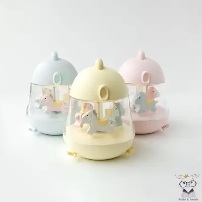 Lamp with a music light blue carousel Lamp with a music light blue carousel