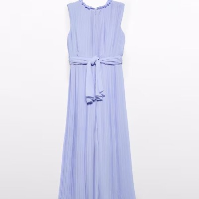 Abel & Lula Pleated Crepe Dungarees Lilac With Flowers Abel & Lula Pleated Crepe Dungarees Lilac With Flowers