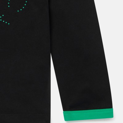 Stella McCartney Kids Smile Face Print Cotton Longsleeve blouse