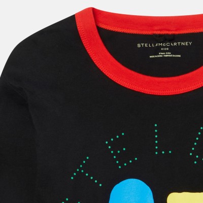 Stella McCartney Kids Smile Face Print Cotton Longsleeve blouse