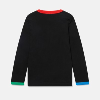 Stella McCartney Kids Smile Face Print Cotton Longsleeve blouse