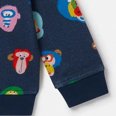 Stella Mc Cartney Baby Multicolour Monkey Hoodie Stella Mc Cartney Baby Multicolour Monkey Hoodie