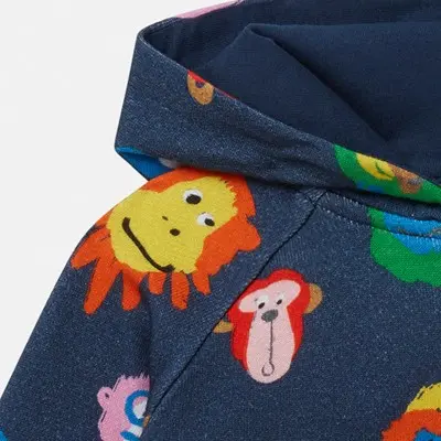 Stella Mc Cartney Baby Multicolour Monkey Hoodie Stella Mc Cartney Baby Multicolour Monkey Hoodie