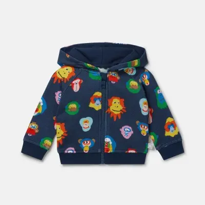 Stella Mc Cartney Baby Multicolour Monkey Hoodie Stella Mc Cartney Baby Multicolour Monkey Hoodie