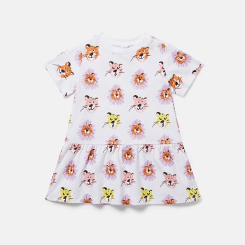 Stella Mc Cartney Βρεφικό Φόρεμα Με Cheetah Λευκό 