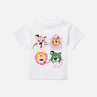 Stella McCartney Baby Girls’ Short Sleeve T-Shirt with Colourful Lions Stella McCartney Baby Girls’ Short Sleeve T-Shirt with Colourful Lions