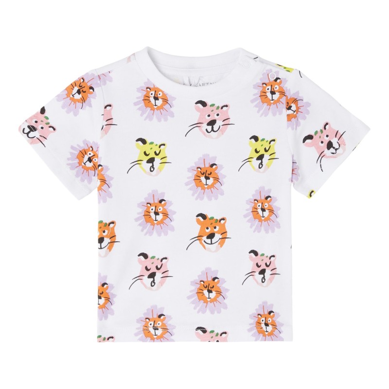 Stella McCartney Baby Girls’ Short Sleeve T-Shirt with Colourful Lions White Stella McCartney Baby Girls’ Short Sleeve T-Shirt with Colourful Lions White