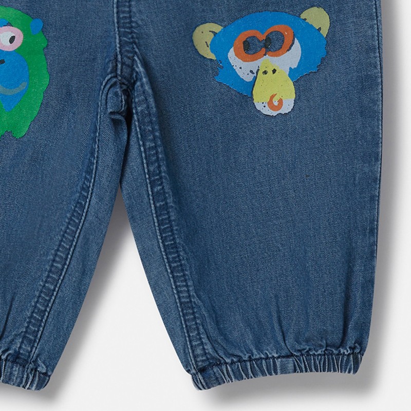 Stella McCartney Baby Chambray Jeans with Monkey Patch Knees Stella McCartney Baby Chambray Jeans with Monkey Patch Knees