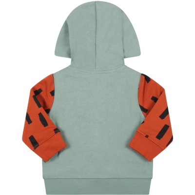 Stella Mc Cartney Baby Green Hoodie with 2 Foxes