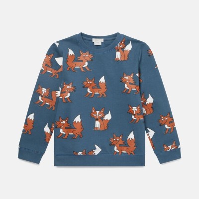Stella Mc Cartney Kids Fox Print Cotton Fleece Sweatshirt