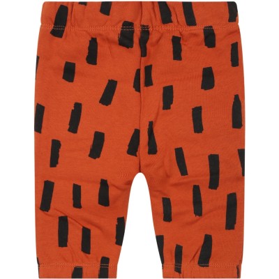 Stella Mac Cartney Brown Baby Fleece Sweatpants with Black Stripes