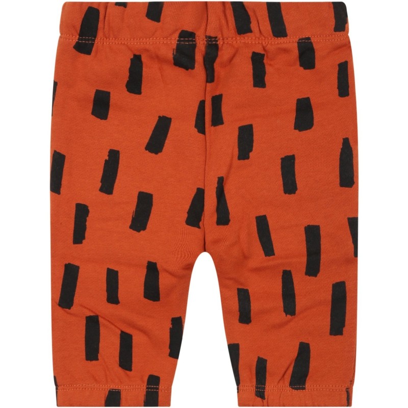 Stella Mac Cartney Brown Baby Fleece Sweatpants with Black Stripes