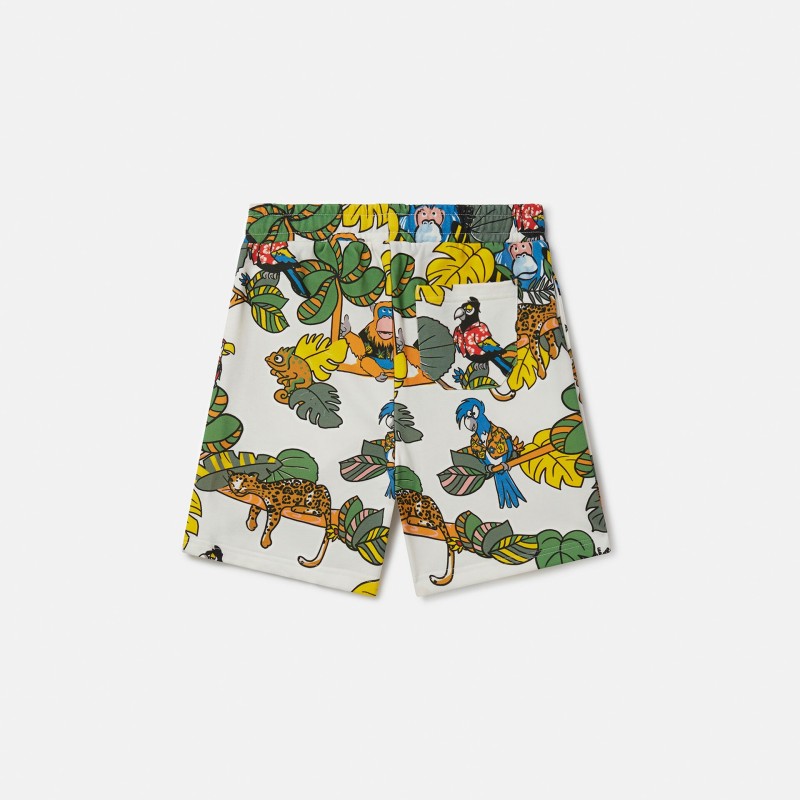 Stella McCartney Kids White Jungle Bermuda Shorts Stella McCartney Kids White Jungle Bermuda Shorts