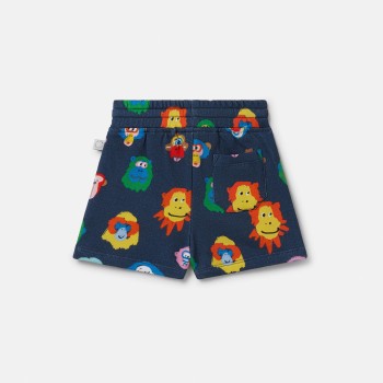 Stella McCartney Βρεφικό Μπλε Σκούρο Σορτς με Πολύχρωμα Πρόσωπα Μαϊμούδων Stella McCartney Βρεφικό Μπλε Σκούρο Σορτς με Πολύχρωμα Πρόσωπα Μαϊμούδων