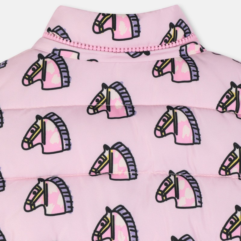 Stella McCartney Pink Baby Puffer Jacket with Horses