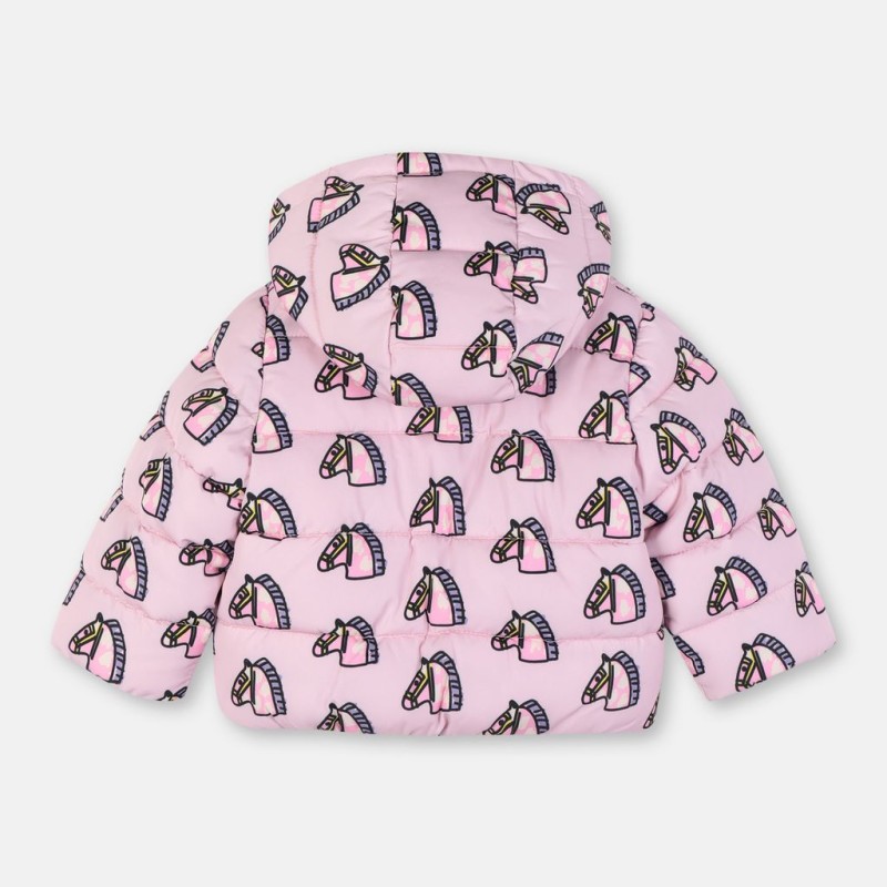Stella McCartney Pink Baby Puffer Jacket with Horses