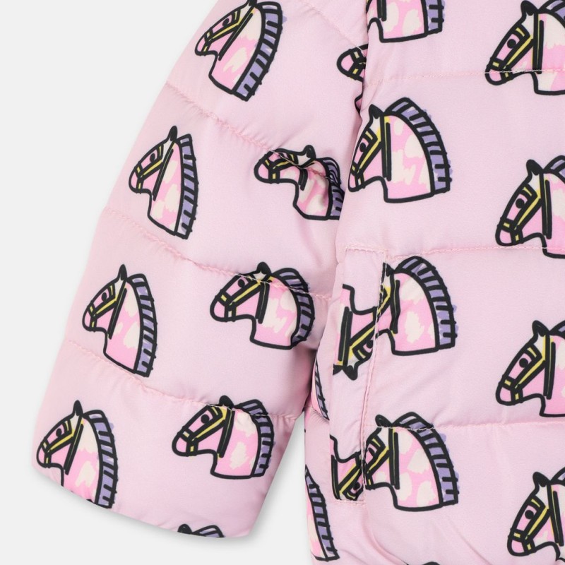 Stella McCartney Pink Baby Puffer Jacket with Horses