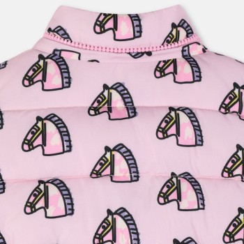 Stella McCartney Pink Baby Puffer Jacket with Horses