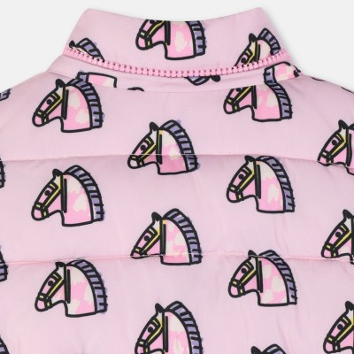 Stella McCartney Pink Baby Puffer Jacket with Horses