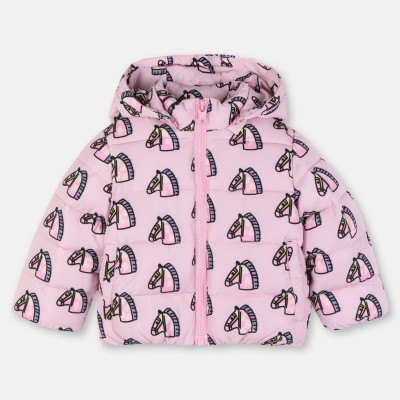 Stella McCartney Pink Baby Puffer Jacket with Horses