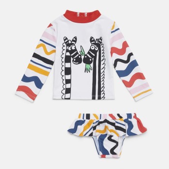 Stella McCartney Βρεφικό Σετ Μαγιού με Ζέβρες Stella McCartney Βρεφικό Σετ Μαγιού με Ζέβρες