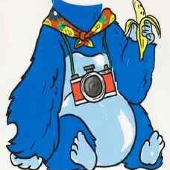 Stella McCartney Λευκό Παιδικό Μπλουζάκι με Μπλε Μαϊμού