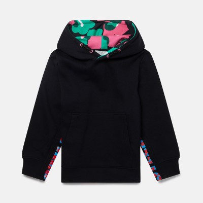 Stella McCartney Girls Floral Print Active Fleece Hoodie Black