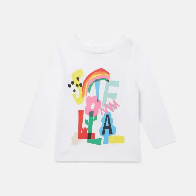 Stella McCartney kids Long sleeve White Blouse with a Rainbow Stella McCartney kids Long sleeve White Blouse with a Rainbow