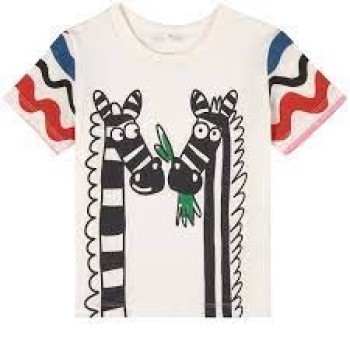 Stella McCartney Παιδική Μπλούζα με Ζέβρες Λευκή