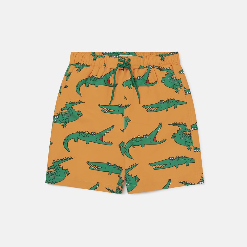 STELLA McCARTNEY KIDS Παιδικό Μαγιό Βερμούδα με Πράσινους Κροκόδειλους Πορτοκαλί STELLA McCARTNEY KIDS Παιδικό Μαγιό Βερμούδα με Πράσινους Κροκόδειλους Πορτοκαλί
