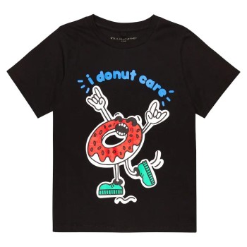 Stella McCartney Παιδικό Μάυρο Mπλουζάκι Με Κόκκινο Donut