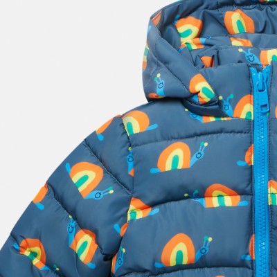 Stella McCartney Kids Snail Print Puffer Jacket Blue