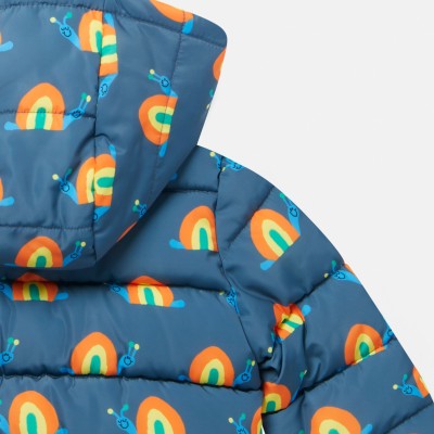 Stella McCartney Kids Snail Print Puffer Jacket Blue