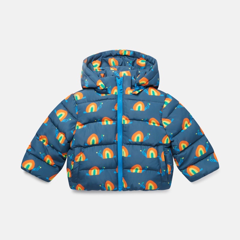 Stella McCartney Kids Snail Print Puffer Jacket Blue