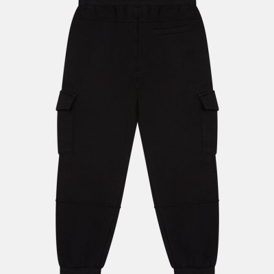 Stella McCartney Black Kids Cotton Cargo Joggers with Side pockets