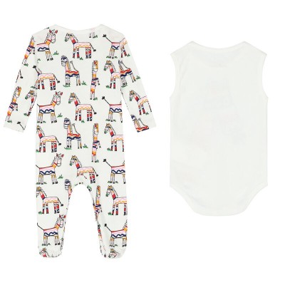 Stella Mc Cartney Baby Doodle Zebra Cotton Body Set