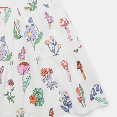Stella McCartney Girls’ White Sleeveless Dress with Multicolour Woodland Print Stella McCartney Girls’ White Sleeveless Dress with Multicolour Woodland Print