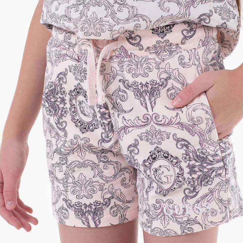 GUESS Παιδικό Υφασμάτινο Σορτς / Βερμούδα Ροζ με Κορδόνι