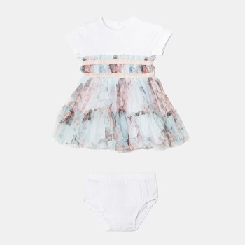 Guess Βρεφικό Φόρεμα Floral Τούλινο Λευκό – Σετ με Βρακάκι Guess Βρεφικό Φόρεμα Floral Τούλινο Λευκό – Σετ με Βρακάκι