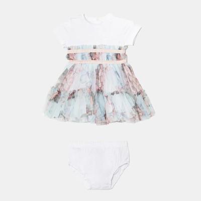 Guess Βρεφικό Φόρεμα Floral Τούλινο Λευκό – Σετ με Βρακάκι Guess Βρεφικό Φόρεμα Floral Τούλινο Λευκό – Σετ με Βρακάκι