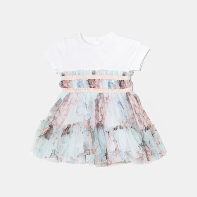 Guess Βρεφικό Φόρεμα Floral Τούλινο Λευκό – Σετ με Βρακάκι Guess Βρεφικό Φόρεμα Floral Τούλινο Λευκό – Σετ με Βρακάκι