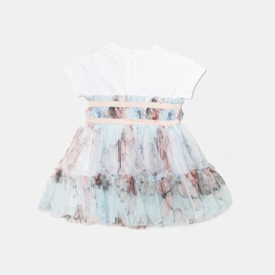 Guess Βρεφικό Φόρεμα Floral Τούλινο Λευκό – Σετ με Βρακάκι Guess Βρεφικό Φόρεμα Floral Τούλινο Λευκό – Σετ με Βρακάκι
