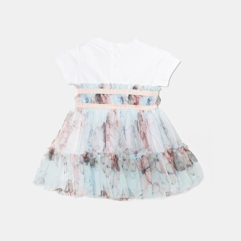 Guess Βρεφικό Φόρεμα Floral Τούλινο Λευκό – Σετ με Βρακάκι Guess Βρεφικό Φόρεμα Floral Τούλινο Λευκό – Σετ με Βρακάκι